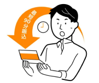 通帳を見て驚いてる男性